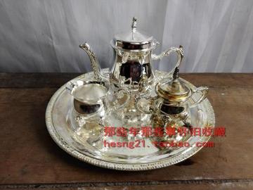 90年代老铜咖啡壶杯套装铜器怀旧收藏古董古玩道具民俗老上海餐具