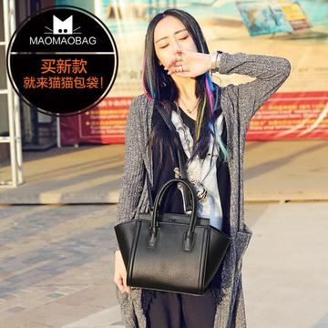 猫猫包袋2015新款 春欧美时尚女包蝙蝠包简约手提包斜挎包M32078
