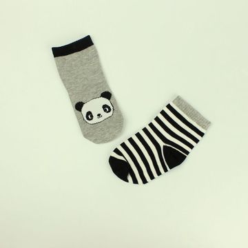 大熊猫宝宝袜 婴儿袜 宽袜口不勒小腿 不易脱落 纯棉 环保染色2双