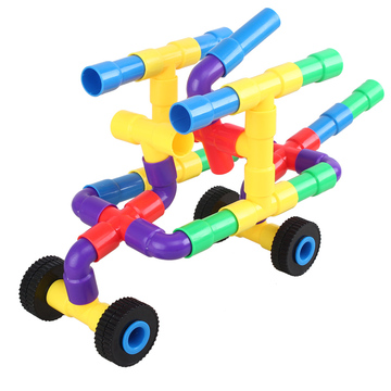 管道积木弯管幼儿园益智拼插组装玩具男童女童玩具水管子塑料积木