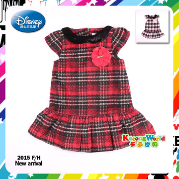 Disney迪士尼正品米奇童装女童梭织洋装连衣裙KDF4F6212羊毛尼裙