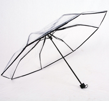 透明折叠伞三折伞雨伞男女雨伞时尚雨伞安全雨伞韩版雨伞三折叠伞