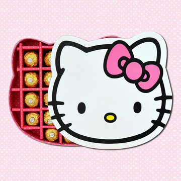 hello kitty猫巧克力礼盒装 卡通费列罗创意情人节礼物女