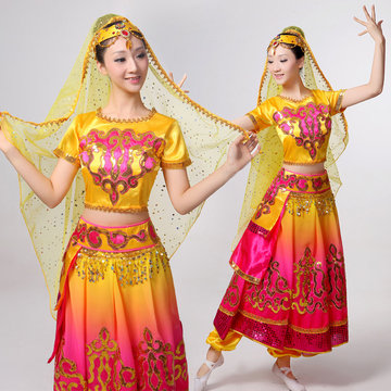 新款成人民族表演服装肚皮舞印度舞台装女装新疆舞蹈服装