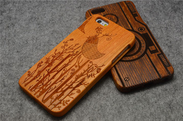 iPhone6 /plus纯手工实木手机壳 4.7/5.5寸原木质外壳个性保护套