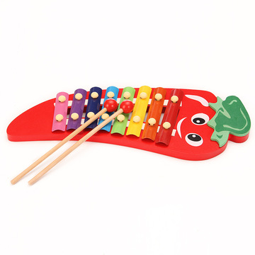 木童木制八音琴辣椒益智玩具宝宝早教亲子音乐互动培养音乐爱好