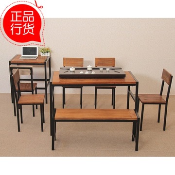 铁艺实木餐桌办公桌铁艺餐桌椅组合长方形餐桌会议桌定做餐桌长桌