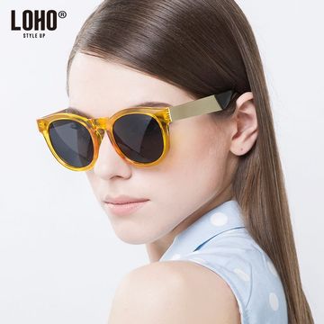 LOHO韩式墨镜女 圆脸 女士眼镜太阳镜大框太阳眼镜 KLD65001