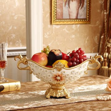 欧式家居水果盘复古奢华高档树脂田园装饰品摆设创意餐桌特价