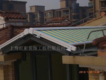 上海天幕蓬制作厂家/天幕蓬设计安装电动双导轨遮阳蓬轨道式阳蓬