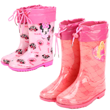 儿童保暖雨鞋 女孩加厚套鞋芭比水鞋女宝雨鞋学生耐磨防滑雨靴