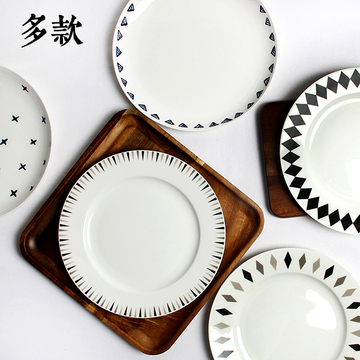 西餐盘创意牛排盘子菜盘陶瓷早餐盘碟子点心盘北欧盘子圆形骨瓷盘