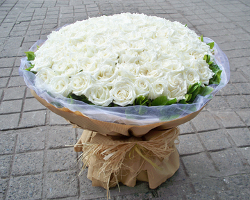 99朵白玫瑰成都店市区免费送情人节七夕节生日求婚同城鲜花速递