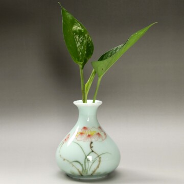 陶瓷器花瓶 花插手绘小花瓶水培花器家居时尚创意摆件 茶道 配件