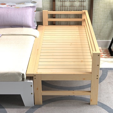 包邮床加宽实木床松木床床架加宽床加长床板儿童床拼接床绿色环保
