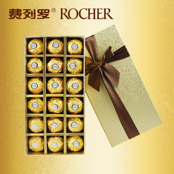 意大利费列罗进口食品金莎榛子仁巧克力18粒金色礼盒装女生日礼物