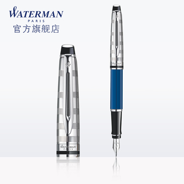 waterman威迪文钢笔权威豪华蓝色白夹墨水笔签字笔正品女商务礼品
