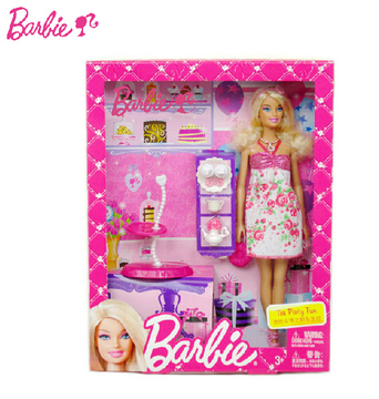 专柜正品Barbie正版芭比娃娃女孩玩具礼物 芭比女孩甜品派对BCF83