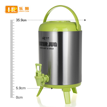 乐狮 不锈钢彩色保温桶 大容量商用奶茶桶咖啡桶凉茶桶6L7L9L包邮
