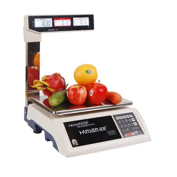 汉狮电子称计价秤水果称重计价秤蔬菜秤食品秤超市横杆称桌秤立杆