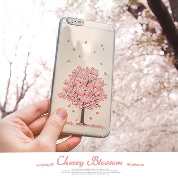 韩国苹果iPhone6s透明软壳浪漫樱花硅胶套花朵手机壳plus文艺复古