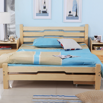 简约现代成人实木单人床松双人 儿童床特价包邮实木家具床