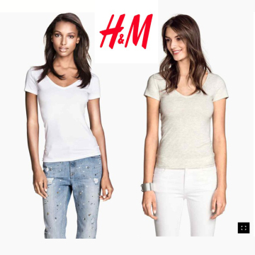 2015年夏季新款2件包邮HMV领修身显瘦打底衫纯色纯棉短袖T恤 女