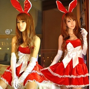 兔女郎制服诱惑COS圣诞节万圣节演出服耳朵兔子服装成人夜店公主