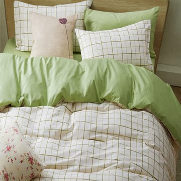 北欧简约三件套四件套 全棉条纹纯棉小清新床单被套床上用品1.8m