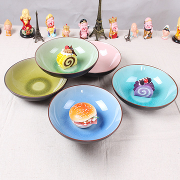 尚韵创意陶瓷碗米饭泡面瓷碗筷日式餐具套装冰裂釉彩色方便面碗骨