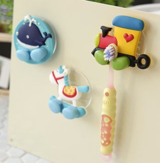 韩国代购正品进口韩版卡通可爱造型创意浴室儿童牙刷收纳架B3