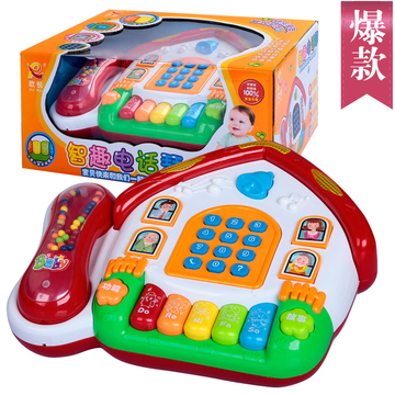 欧锐新款宝宝智趣音乐电话琴儿童电子琴婴儿早教机益智玩具1-3岁