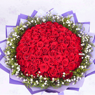 99朵红玫瑰鲜花束速递生日道歉求婚同城合肥