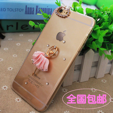iphone6plus/5s/4s水钻芭蕾女孩手机壳 苹果6/5s/4s芭蕾公主壳