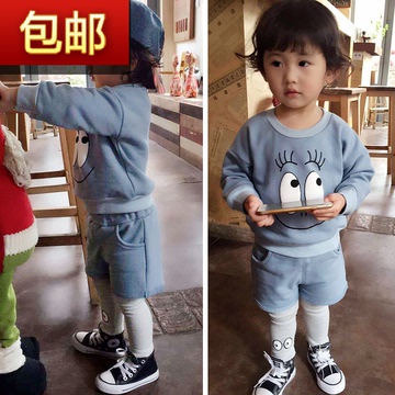 6-9个月婴儿秋装韩版宝宝卫衣运动套装8女春秋两件套男0-1-3岁潮2