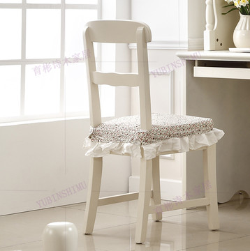 特价韩式田园书桌配套书椅简约实木书椅带坐垫靠背学生椅白色欧式