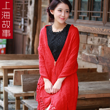 毛线针织女士围巾女冬季 韩版 围巾带扣披肩两用加厚秋冬 围脖
