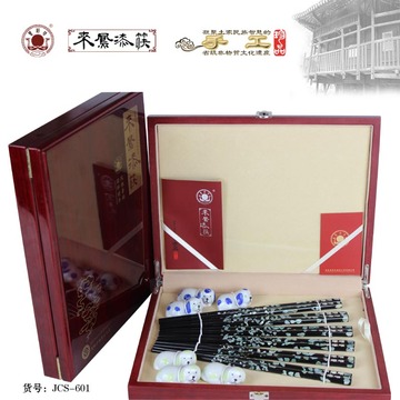 6双全手工经典木盒装漆筷 工艺品 来凤漆筷子手工珍品
