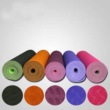 正品天然橡胶tpe瑜伽垫无味6mm加长加厚防滑健身垫加长瑜珈垫包邮