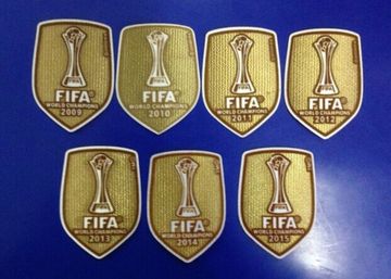 世俱杯冠军臂章2009 2010 2011 2012 2013 2014 2015 FIFA