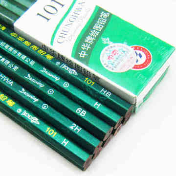 中华牌101木制铅笔HB 2H 2B 3B 4B 5B 6B学生素描美术绘画铅笔