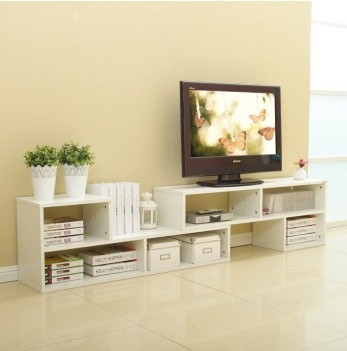 简约电视柜白色电视架子创意几何客厅摆设柜子置物架宜家收纳架柜