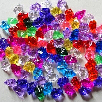 彩色玻璃水晶钻水养植物瓶内装饰  彩色塑料亚克力石头50粒装包邮