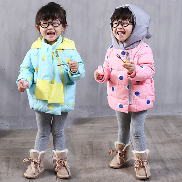 2015新款冬装女童加厚保暖棉服韩版厚外套 中小童棉袄宝宝棉衣潮