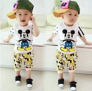 童装男童套装韩版宝宝衣服2015新款0-1-2-3岁小男孩子儿童夏装