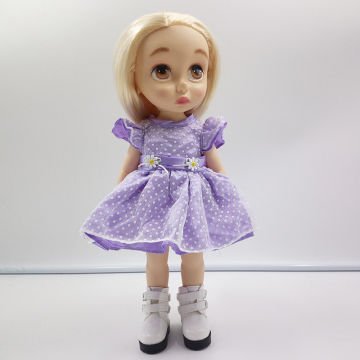 沙龙娃娃配件紫色时尚连衣裙40cm高娃娃适用玩具娃娃皮鞋新品娃衣