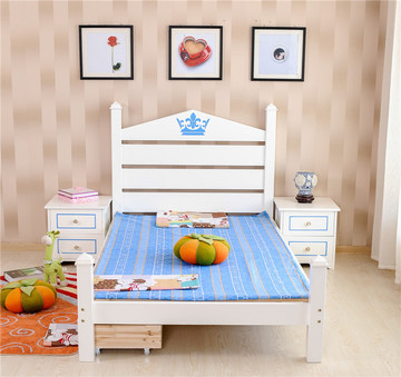新款实木床白色成人床双人床儿童单人床1米1.2米1.35米1.5米田园