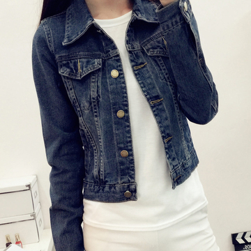韩国牛仔小外套女长袖 秋装新款修身百搭短款韩版短外套潮流酷