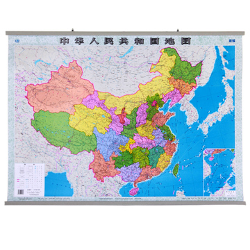 中国地图挂图1.1米2016年新版中华人民共和国地图全图双杆挂图双面覆膜整张无拼接 学习办公精装地图正品保证特惠