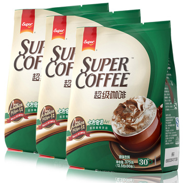 包邮 Super超级 卡布奇诺咖啡30条x3袋套餐 三合一速溶coffee